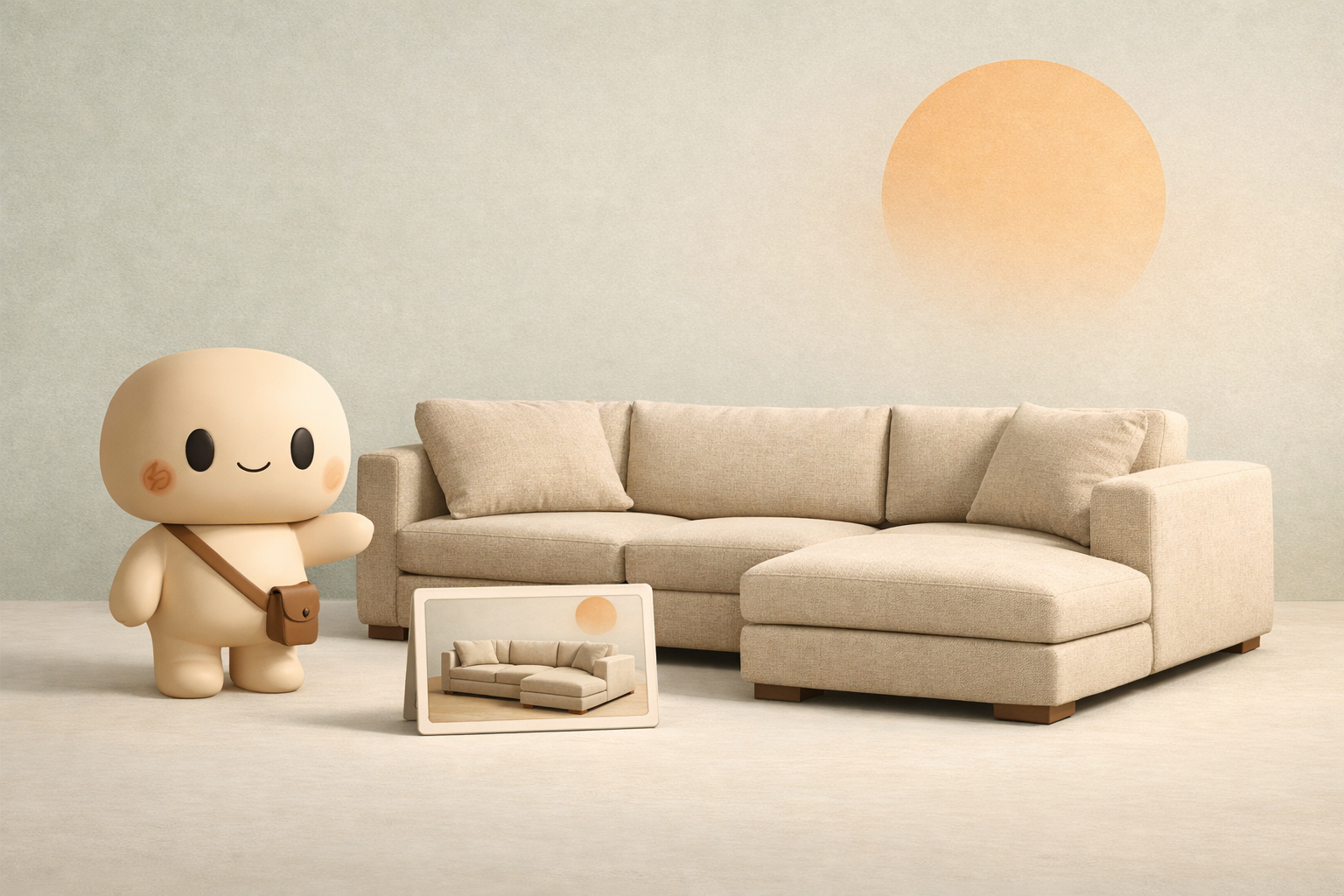 Gently used sectional sofa staged for local pickup sale in Atlanta, GA