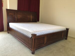 All set California King Bed, 2 Mattress, Solid Wood Bed Frame
