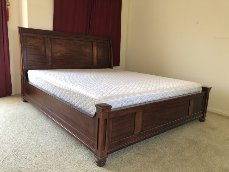 All set California King Bed, 2 Mattress, Solid Wood Bed Frame