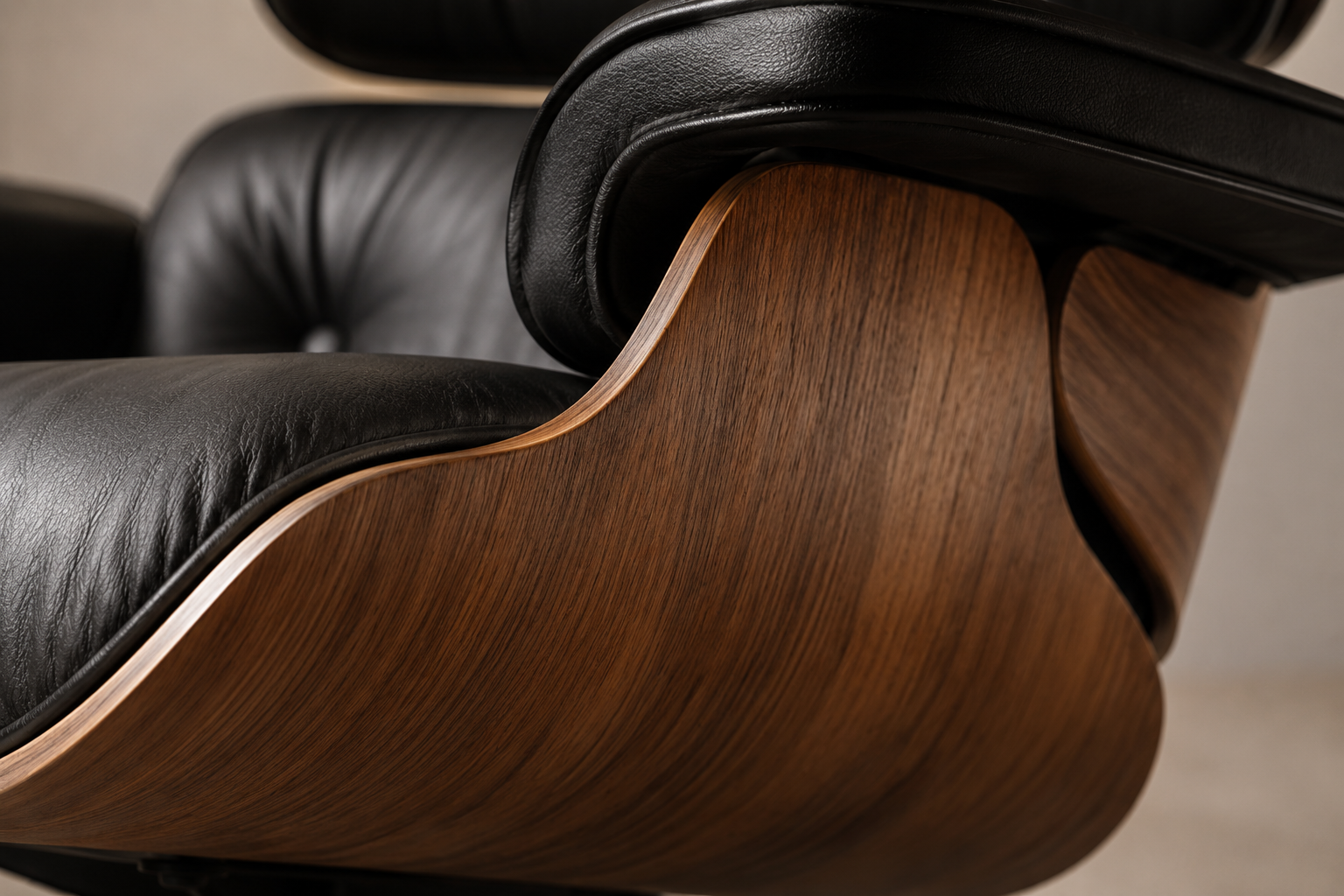 Close detail of quality furniture material and finish.