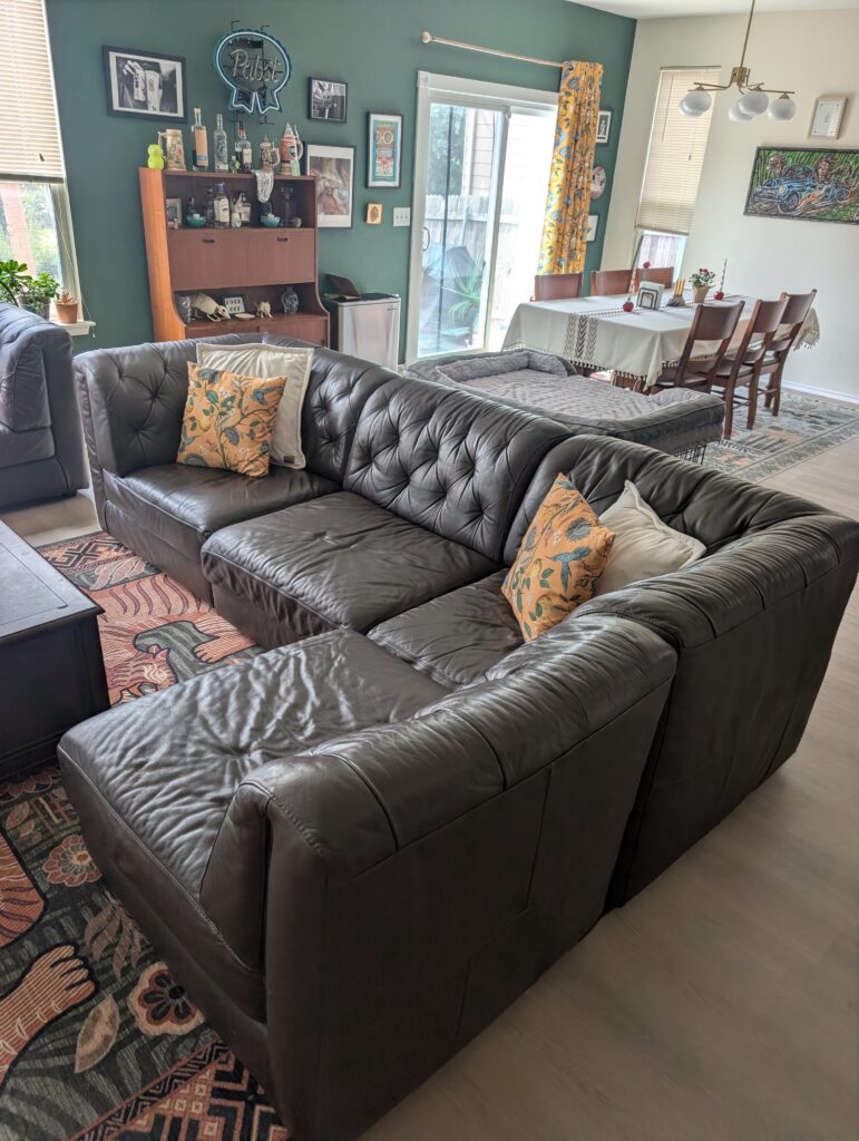 Luxury Chocolate Brown Leather Modular Sectional Sofa, Customizable Layout