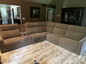 Walter E Smithe 6 piece fabric power sectional
