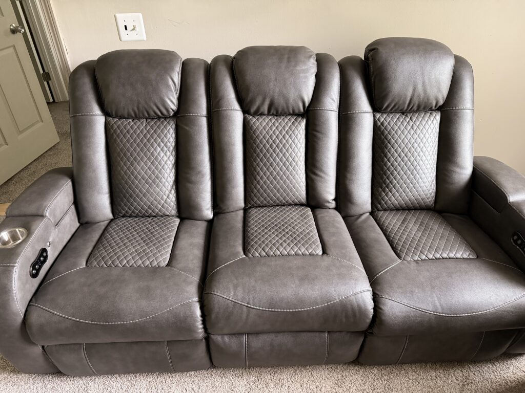 Power Reclining Home Theater Loveseat/Sofa with Bluetooth Speakers, Wireless Charging, USB Ports, Storage Console & Cupholders