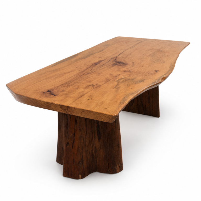 Custom Mesquite Natural Wood Dining Table - Live Edge, Handcrafted, Solid Slab, Gallery Quality