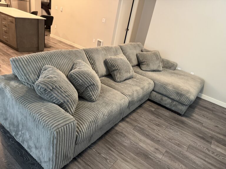 Grey sectional couch