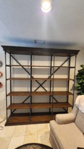 Large Industrial-Style Wood & Metal Bookshelf