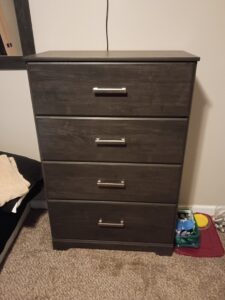 Dark Wood Grain 4-Drawer Chest