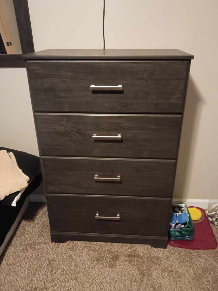 Dark Wood Grain 4-Drawer Chest