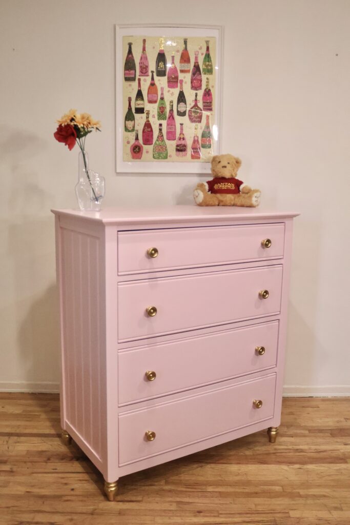 Pink Wood Vertical Dresser