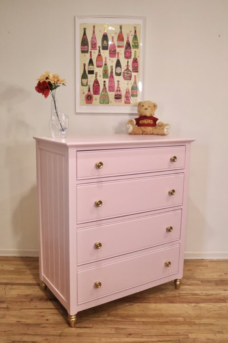 Pink Wood Vertical Dresser