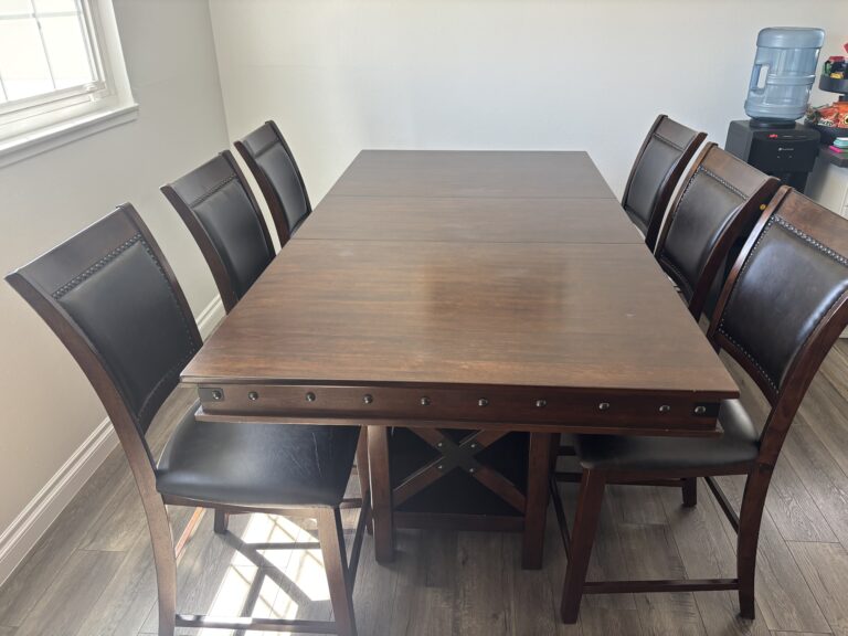 Counter Height Dining Table with 6 Chairs