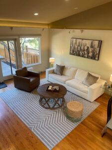 Albany Park Barton 101” Sofa - Sand Performance Fabric - Like New